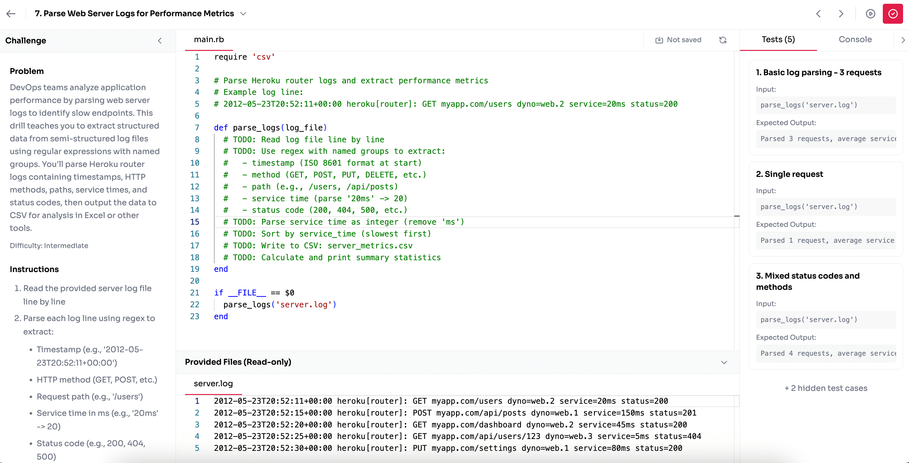 CrackedRuby coding workspace interface